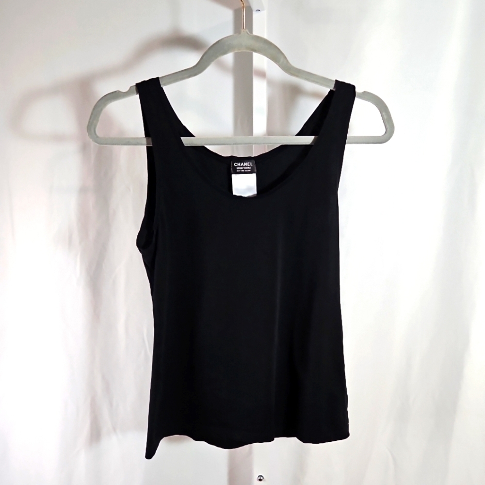 Chanel Uniform Black Tank Top Sz M